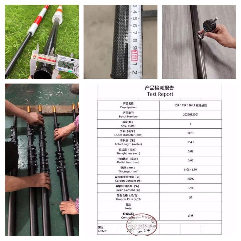 Carbon Fiber Poles for Betel Nut Harvesting quality control